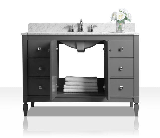 Kayleigh Bathroom Vanity with Sink and Carrara White Marble Top Cabinet Set Ancerre Designs