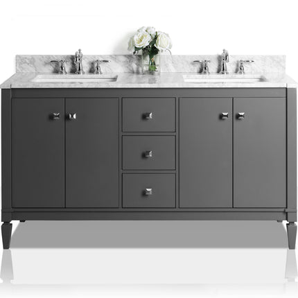 Kayleigh Bathroom Vanity with Sink and Carrara White Marble Top Cabinet Set Ancerre Designs