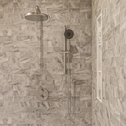 ALFI brand AB2545-BN Brushed Nickel Round Style 2 Way Thermostatic Shower Set Alfi Brand
