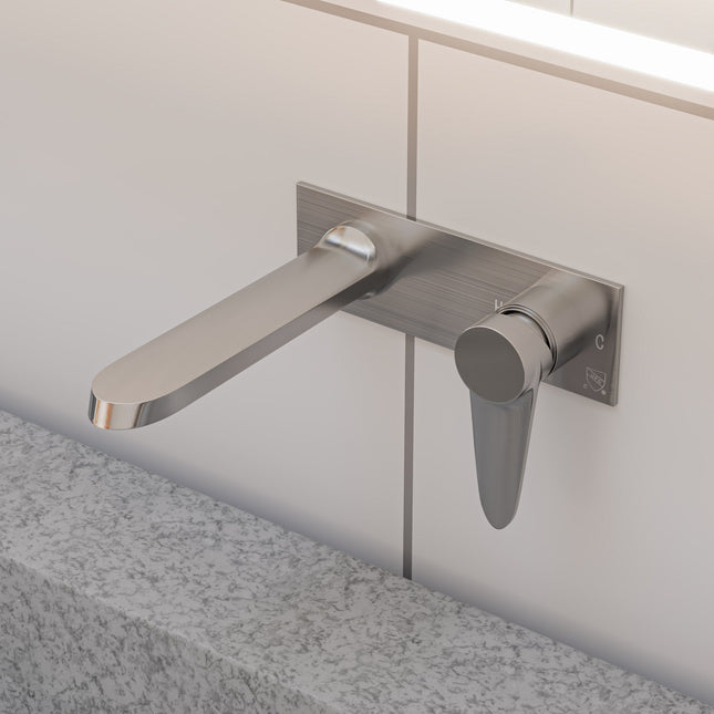 ALFI brand AB1772-BN Brushed Nickel Wall Mounted Modern Bathroom Faucet Alfi Brand