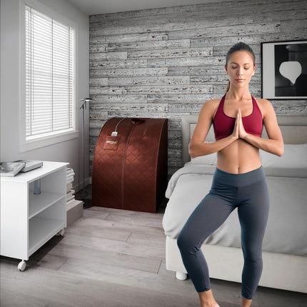 SteamSpa Portable 1-Person Infrared Home Sauna with Digital Control, Brown SteamSpa