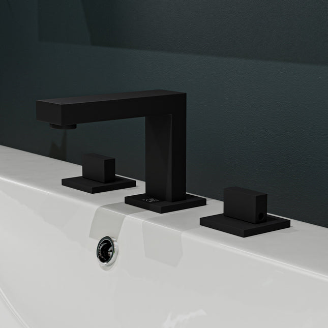 ALFI brand AB1322-BM Black Matte Widespread Modern Bathroom Faucet ALFI brand