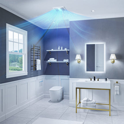 Spring Series 110 CFM Ceiling Mount Bathroom Exhaust Fan with Brilliant LED Light and ENERGY STAR in Soothing White Anzzi