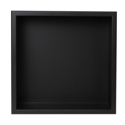 ALFI brand 16" x 16" Black Matte Stainless Steel Square Single Shelf Bath Shower Niche - ABNC1616-BLA