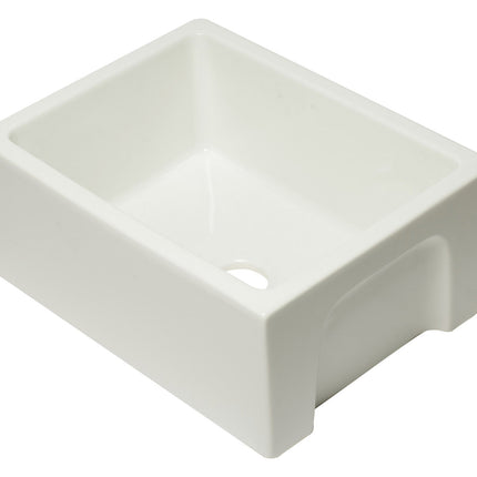 ALFI brand AB2418HS-B 24 inch Biscuit Reversible Smooth / Fluted Single Bowl Fireclay Farm Sink Alfi Brand