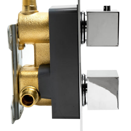 ALFI brand AB2601-PC Polished Chrome Square Knob 1 Way Thermostatic Shower Mixer Alfi Brand