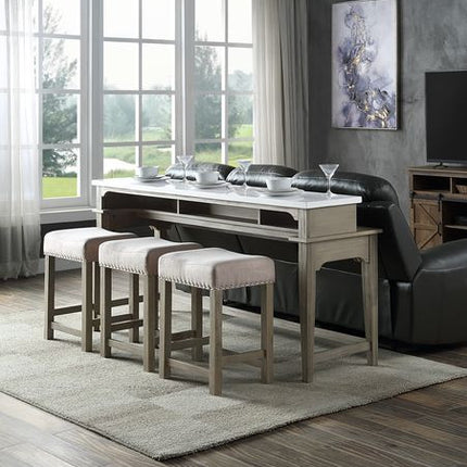 ACME DN00089 Wandella 4Pc Pack Counter Height Set with USB