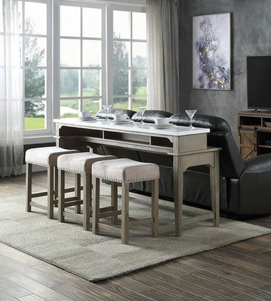 ACME DN00089 Wandella 4Pc Pack Counter Height Set with USB ACME Furniture