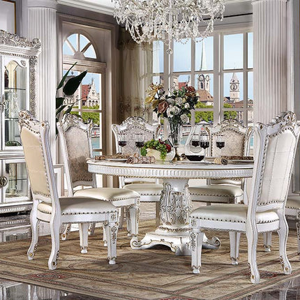 ACME DN01222 Vendom Antique Pearl Round Dining Table  3