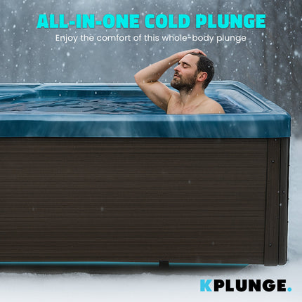 KPLUNGE All-in-One Cold Plunge and Hot Tub with Built-in Chiller, Lights, and WiFi in Blue KPLUNGE