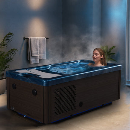 KPLUNGE All-in-One Cold Plunge and Hot Tub with Built-in Chiller, Lights, and WiFi in Blue KPLUNGE