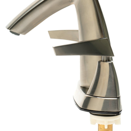 ALFI brand AB1003-BN Brushed Nickel Two-Handle 4'' Centerset Bathroom Faucet ALFI brand