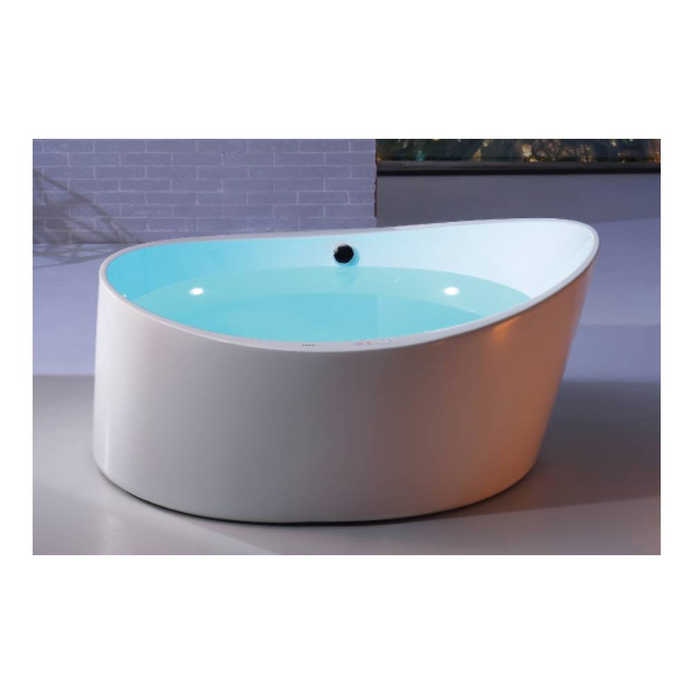 EAGO AM2130  66&quot; Round Free Standing Acrylic Air Bubble Bathtub