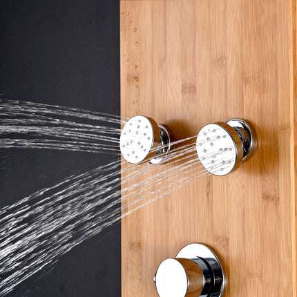 ANZZI Crane 52 in. Full Body Shower Panel with Heavy Rain Shower and Spray Wand in Natural Bamboo SP-AZ061 Anzzi