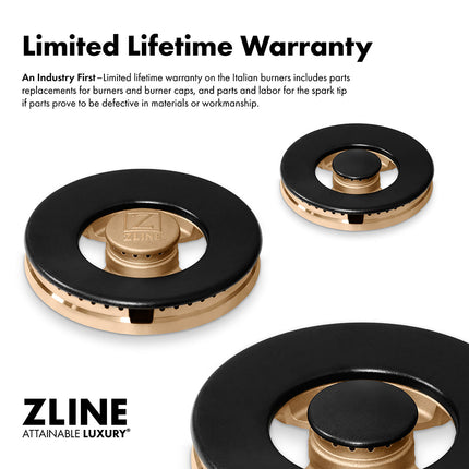 ZLINE Autograph Edition 36 in. Paramount Gas Rangetop with 6 Burner DuoPro™ Cooktop in Satin Stainless Steel and Matte Black Accents (PSRTSZ-36-MB)
