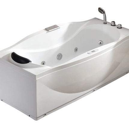 EAGO AM189ETL-R 6 ft Left Drain Acrylic White Whirlpool Bathtub w Fixtures