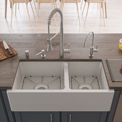 ALFI brand AB2039S Solid Stainless Steel Commercial Spring Kitchen Faucet