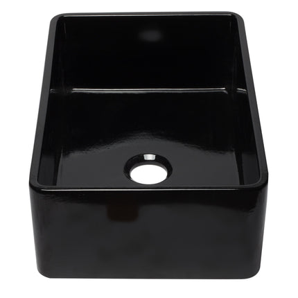 ALFI brand AB3020SB-BG 30 inch Black Reversible Single Fireclay Farmhouse Kitchen Sink Alfi Brand