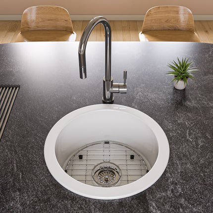 ALFI brand AB2028-PSS Single Hole Pull Down Stainless Steel Kitchen Faucet