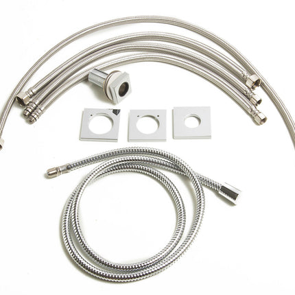 ALFI brand AB2322-PC Polished Chrome Deck Mounted Tub Filler and Square Hand Held Shower Head Alfi Brand