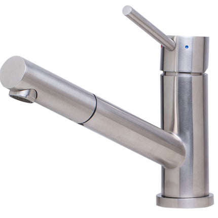 ALFI brand AB2025-BSS Solid Stainless Steel Pull Out Swivel Kitchen Faucet
