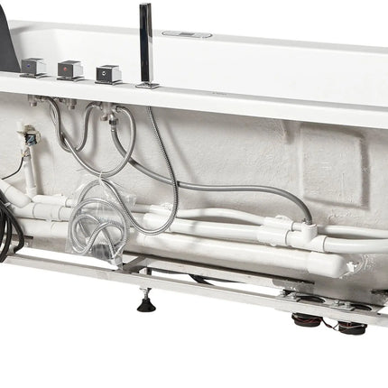 EAGO AM154ETL-L5 5 ft Acrylic White Rectangular Whirlpool Bathtub w Fixtures