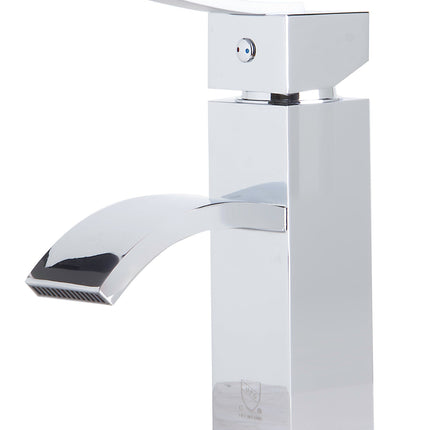 ALFI brand AB1258-PC Polished Chrome Square Body Curved Spout Single Lever Bathroom Faucet ALFI brand