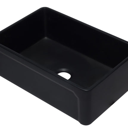 ALFI brand AB3020SB-BM 30 inch Black Reversible Single Fireclay Farmhouse Kitchen Sink Alfi Brand
