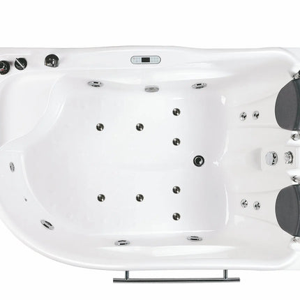EAGO AM124ETL-L 6 ft Right Drain Corner Acrylic White Whirlpool Bathtub for Two