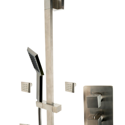 ALFI brand AB2287-BN Brushed Nickel 3 Way Thermostatic Shower Set with Body Sprays Alfi Brand