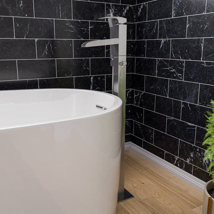 ALFI brand AB2843-BN Brushed Nickel Single Hole Floor Mounted Waterfall Tub Filler Alfi Brand