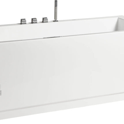 EAGO AM154ETL-R5 5 ft Acrylic White Rectangular Whirlpool Bathtub w Fixtures