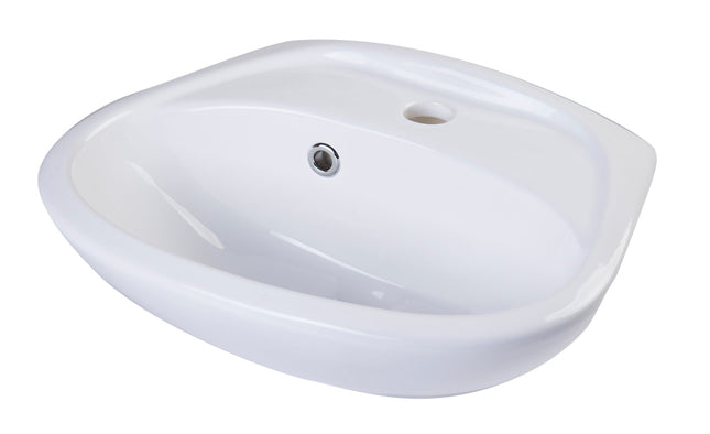 ALFI brand AB106 White Small Porcelain Wall Mount Basin with Overflow ALFI brand