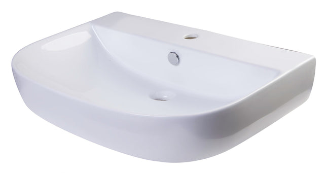 ALFI brand AB112  28" White D-Bowl Porcelain Wall Mounted Bath Sink ALFI brand