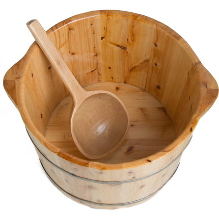 ALFI brand AB6604 Round Wooden Cedar Foot Soaking Tub Alfi Brand