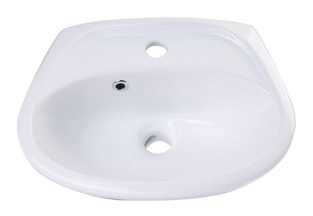 ALFI brand AB106 White Small Porcelain Wall Mount Basin with Overflow ALFI brand