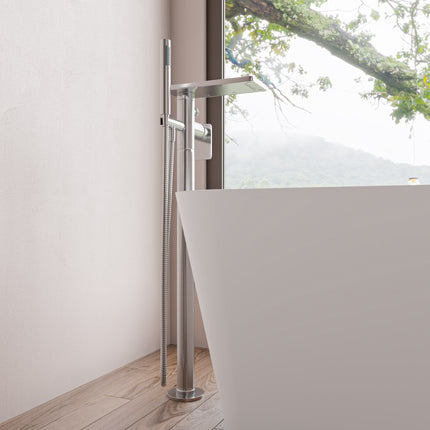 ALFI brand AB2875-BN Brushed Nickel Free Standing Floor Mounted Bath Tub Filler Alfi Brand