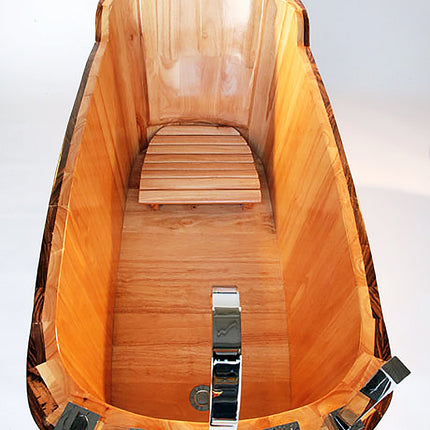 ALFI brand AB1148 59" Free Standing Wooden Bathtub with Chrome Tub Filler ALFI brand