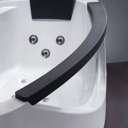 EAGO AM198ETL-L 5 ft Clear Rounded Left Corner Acrylic Whirlpool Bathtub
