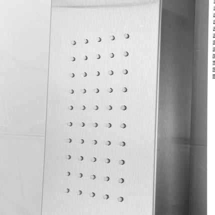 ANZZI Coastal 44 in. Full Body Shower Panel with Heavy Rain Shower and Spray Wand in Brushed Steel SP-AZ075 Anzzi