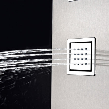 ANZZI Visor 60 in. Full Body Shower Panel with Heavy Rain Shower and Spray Wand in Brushed Steel SP-AZ035 Anzzi