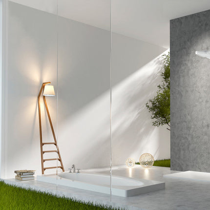 ANZZI Inland Series 44 in. Full Body Shower Panel System with Heavy Rain Shower and Spray Wand in White SP-AZ062 Anzzi