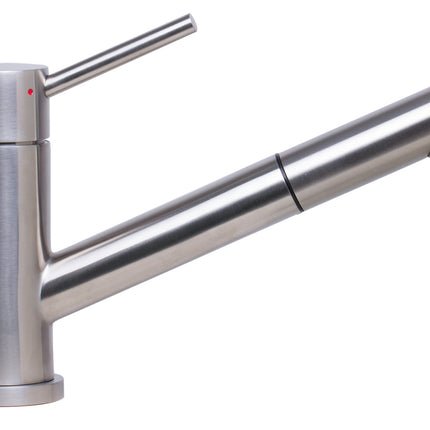 ALFI brand AB2025-BSS Solid Stainless Steel Pull Out Swivel Kitchen Faucet
