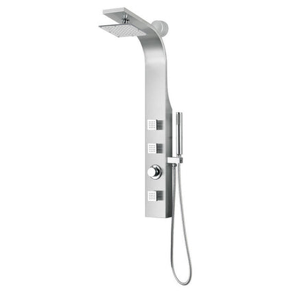 ANZZI Sans 40 in. Full Body Shower Panel with Heavy Rain Shower and Spray Wand in Brushed Steel SP-AZ077 Anzzi
