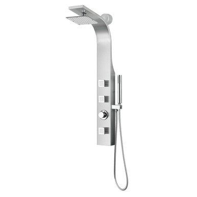 ANZZI Sans 40 in. Full Body Shower Panel with Heavy Rain Shower and Spray Wand in Brushed Steel SP-AZ077 Anzzi