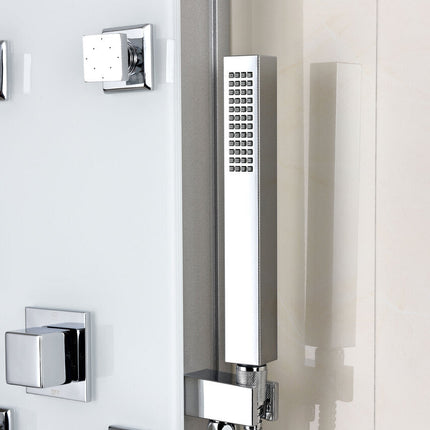 ANZZI Rhaus 60 in. 6-Jetted Full Body Shower Panel with Heavy Rain Shower and Spray Wand in White SP-AZ029 Anzzi