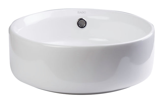 EAGO BA129 16" ROUND CERAMIC ABOVE MOUNT BATHROOM BASIN VESSEL SINK EAGO