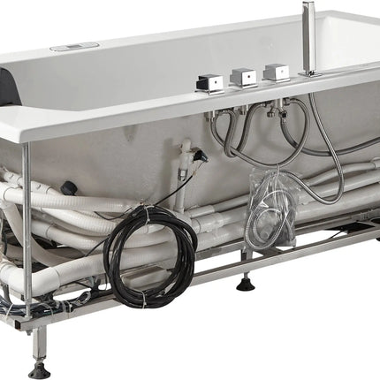 EAGO AM154ETL-L6 6 ft Acrylic White Rectangular Whirlpool Bathtub w Fixtures