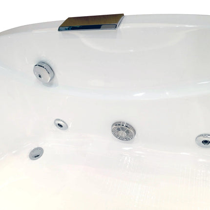 EAGO AM189ETL-R 6 ft Left Drain Acrylic White Whirlpool Bathtub w Fixtures