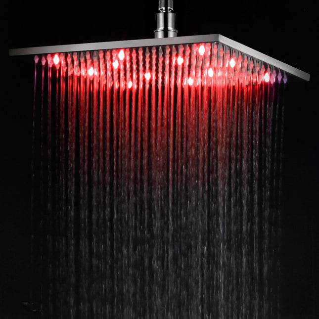 ALFI brand LED12S-PC Polished Chrome 12" Square Multi Color LED Rain Shower Head Alfi Brand